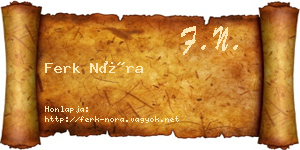 Ferk Nóra névjegykártya